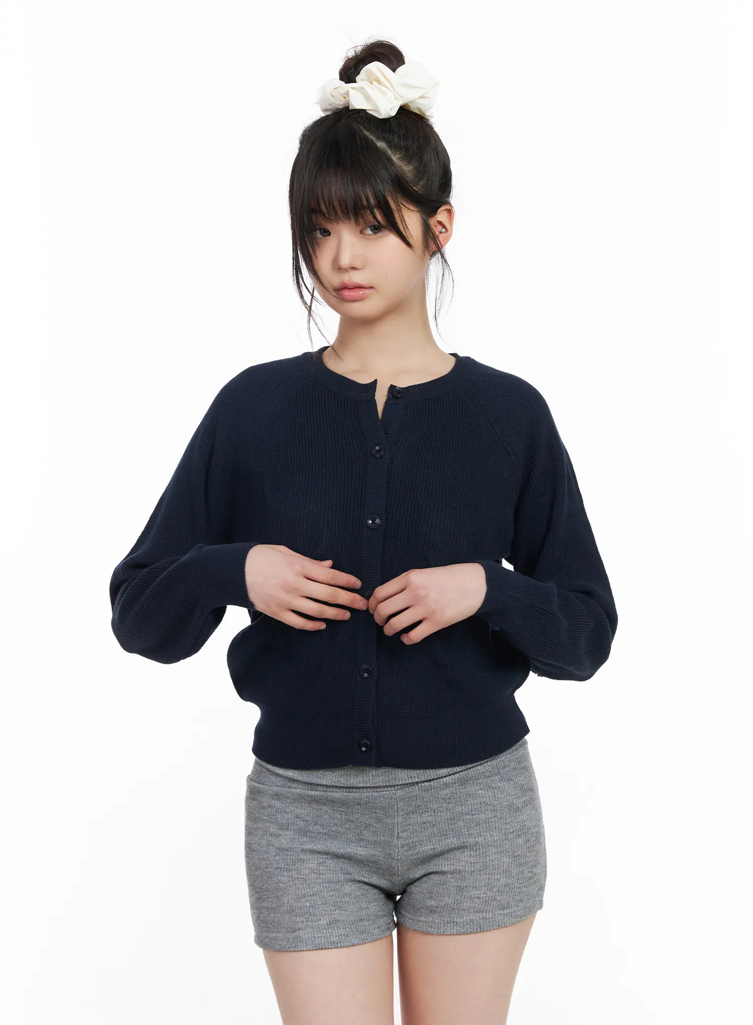 Classic Round Button-Up Cardigan CM513 - Image 9
