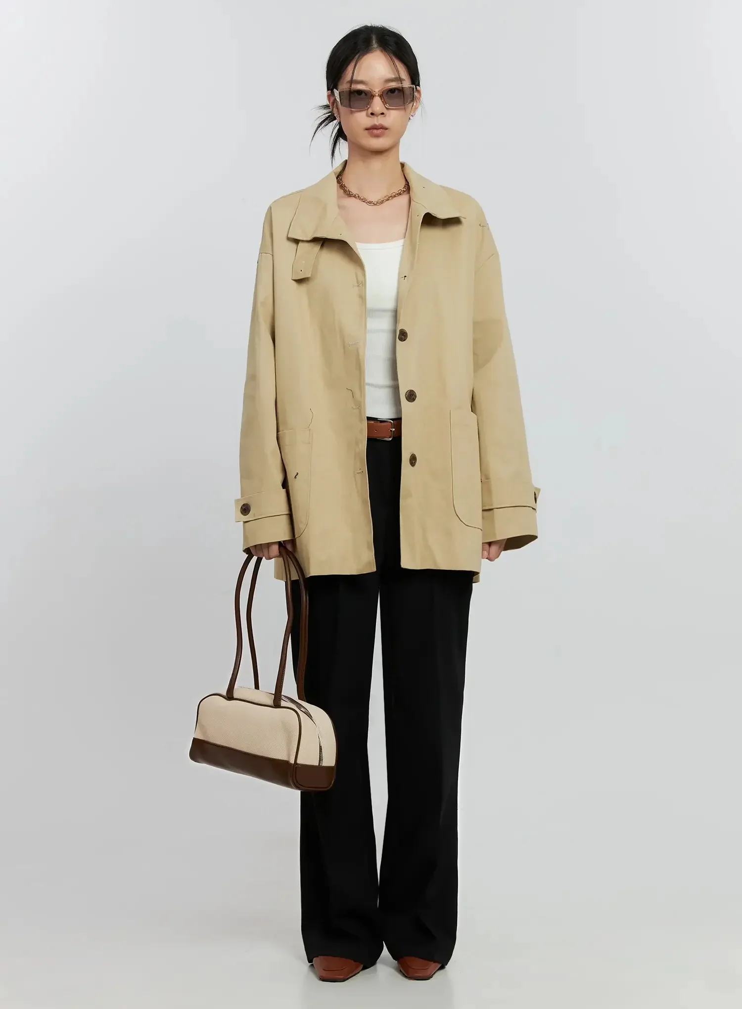Classic Short Trench Jacket IS516 - Image 12