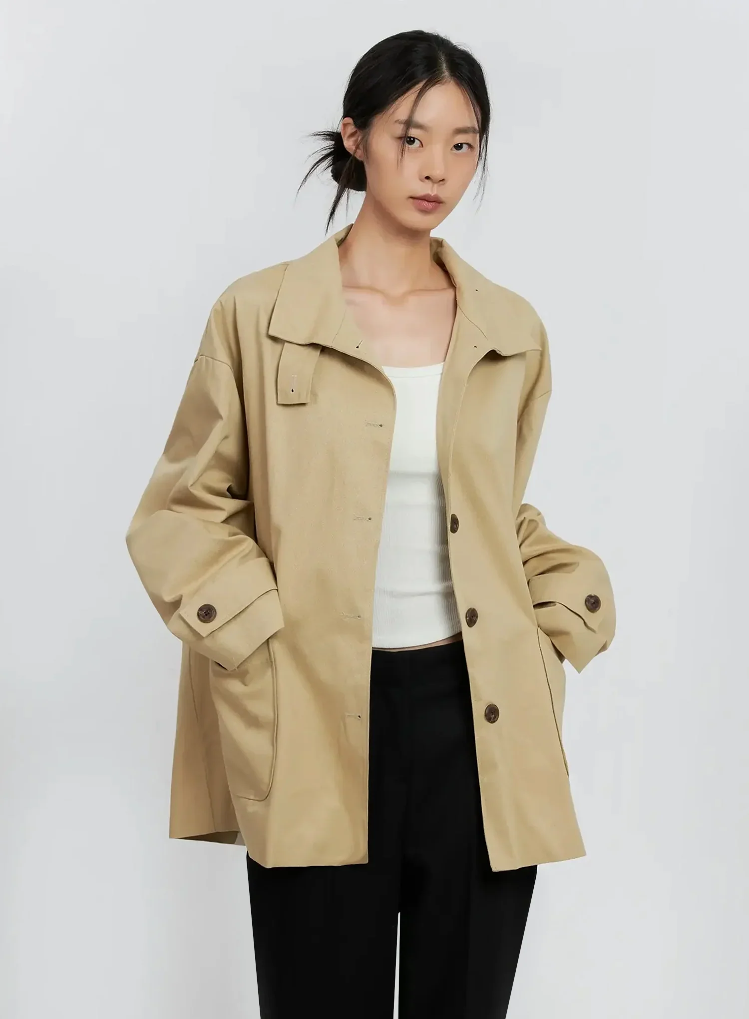 Classic Short Trench Jacket IS516 - Image 2
