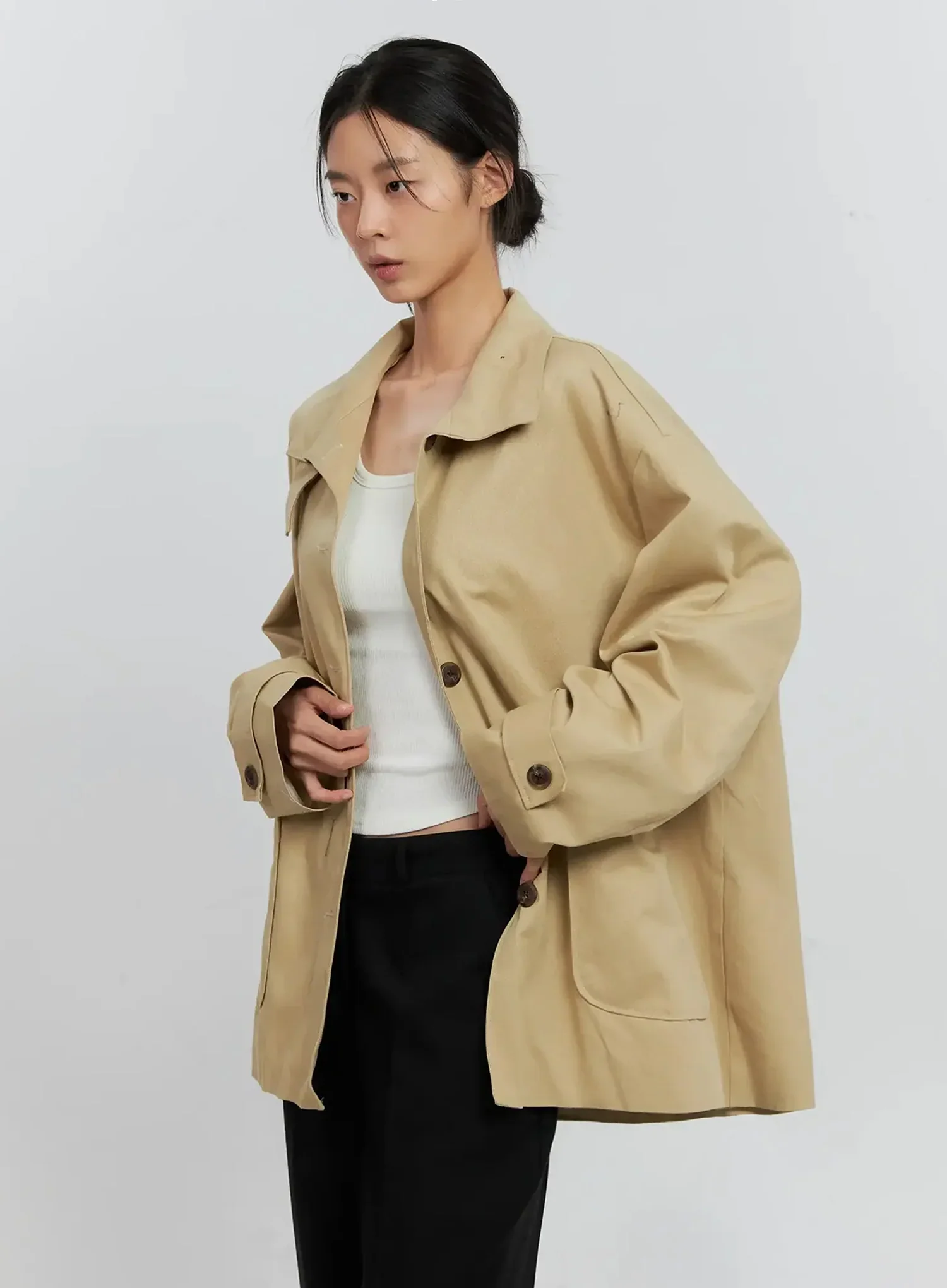 Classic Short Trench Jacket IS516 - Image 5