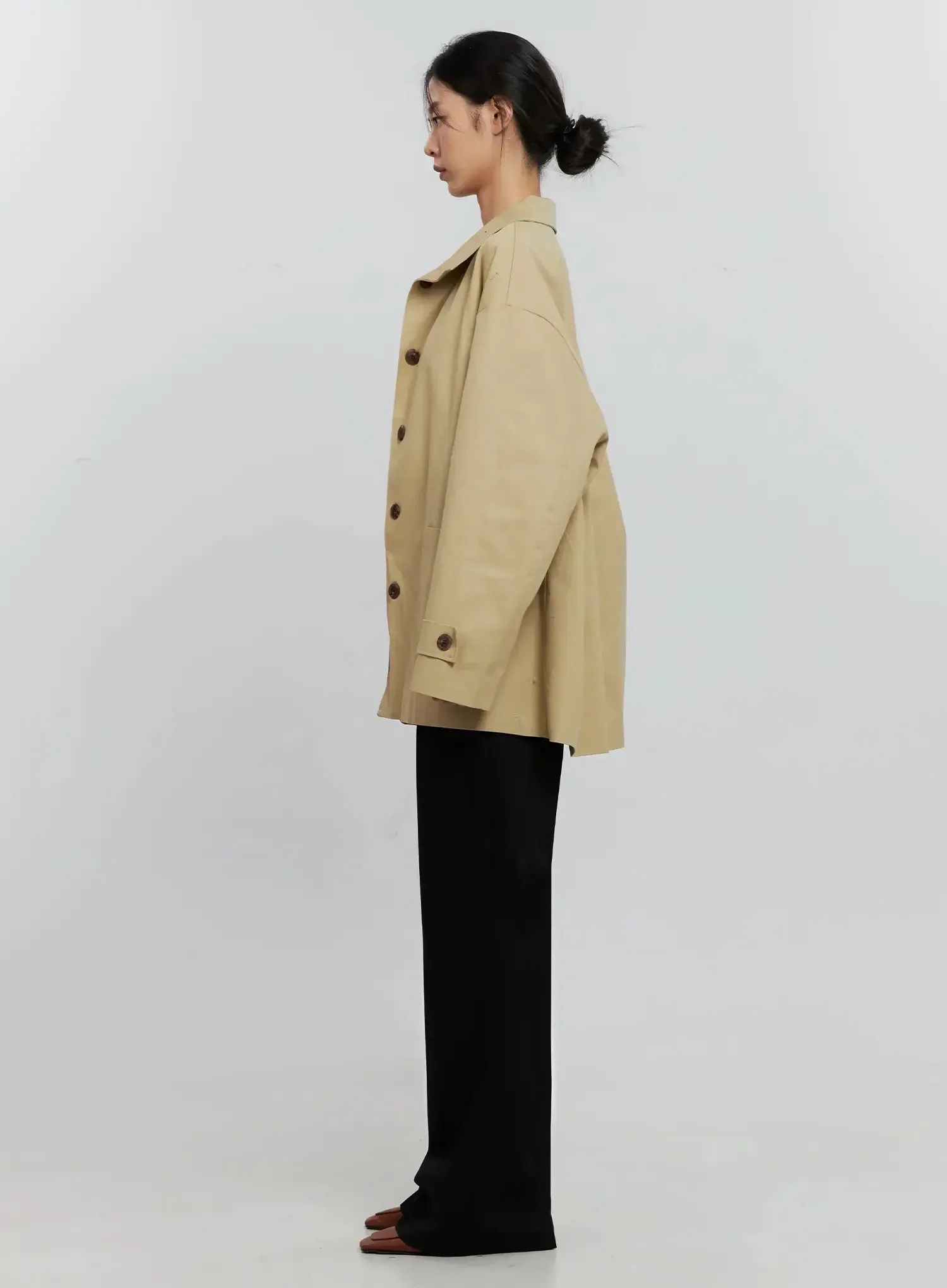 Classic Short Trench Jacket IS516 - Image 9