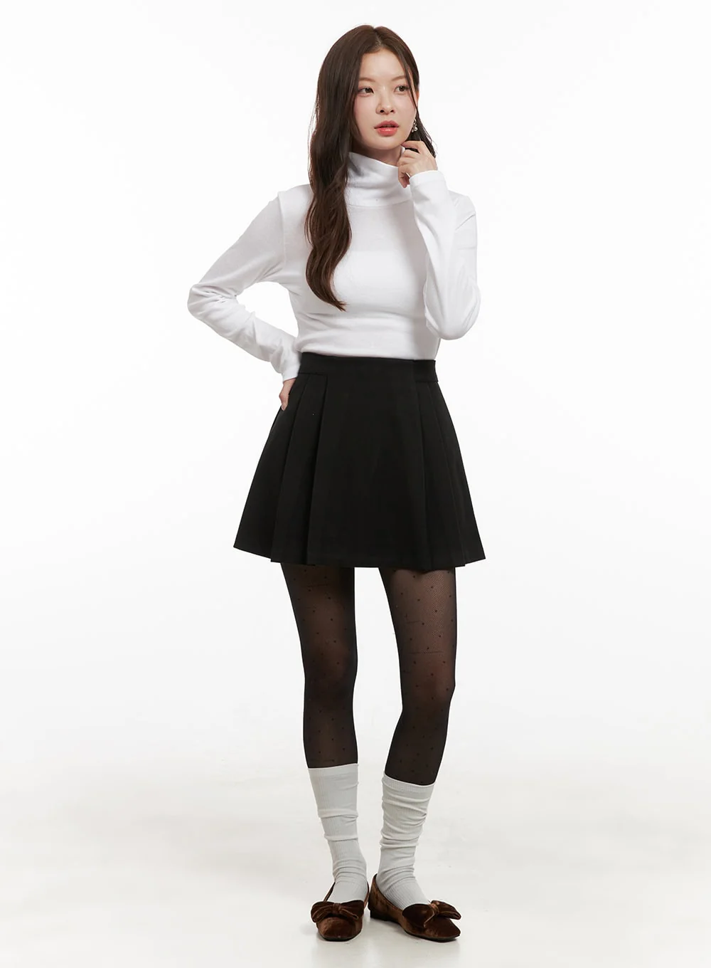 Classic Solid Cotton Turtleneck Top OD403 - Image 2