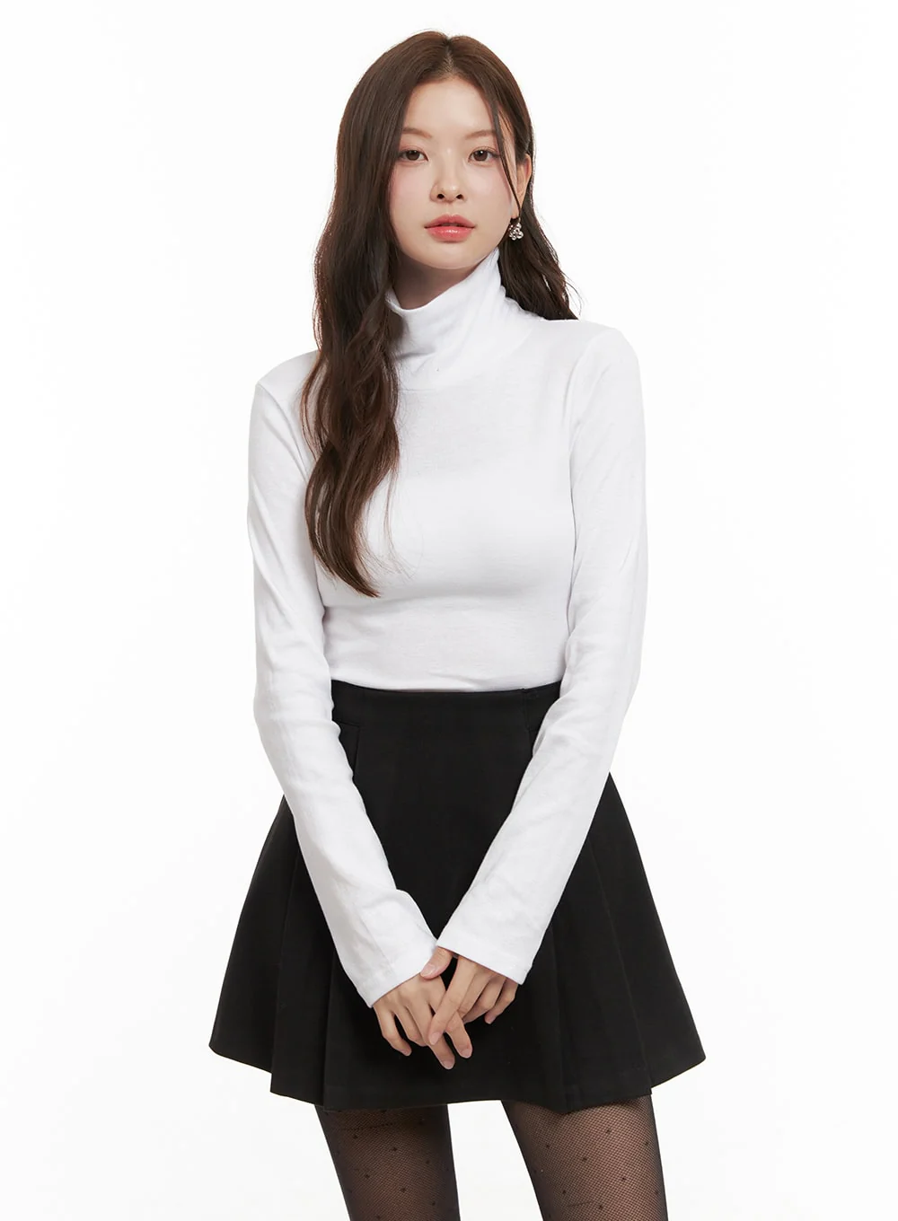 Classic Solid Cotton Turtleneck Top OD403 - Image 8