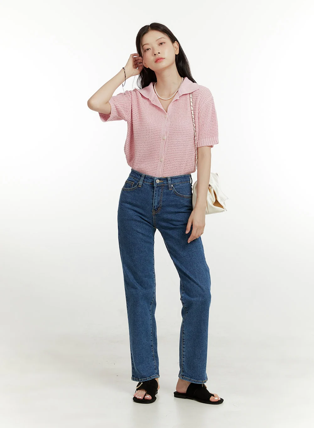 Classic Straight Leg Denim Jeans OU419 - Image 2
