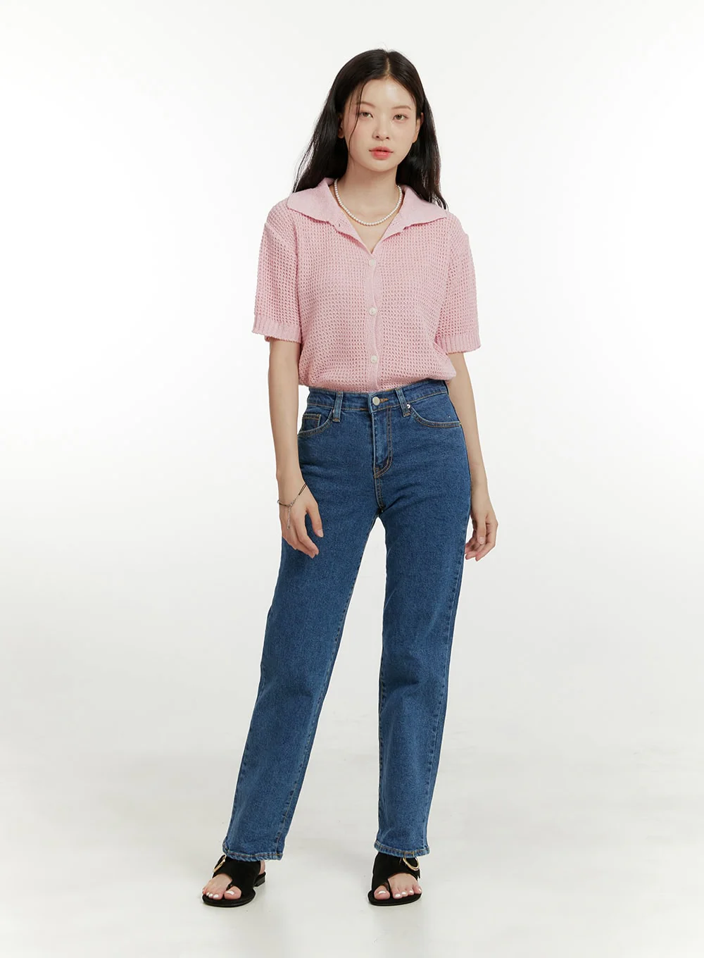 Classic Straight Leg Denim Jeans OU419 - Image 3