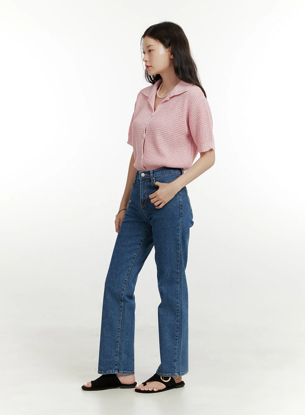 Classic Straight Leg Denim Jeans OU419 - Image 4