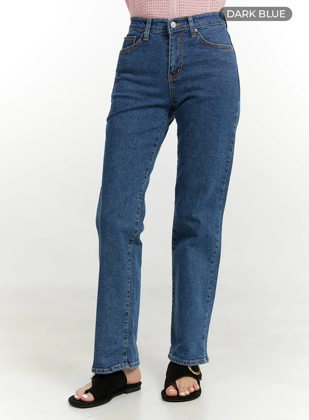 Classic Straight Leg Denim Jeans OU419 - Image 7