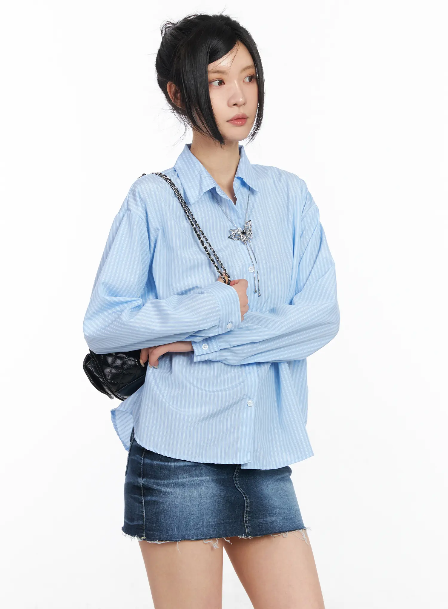 Classic Striped Button-Up Shirt CM516
