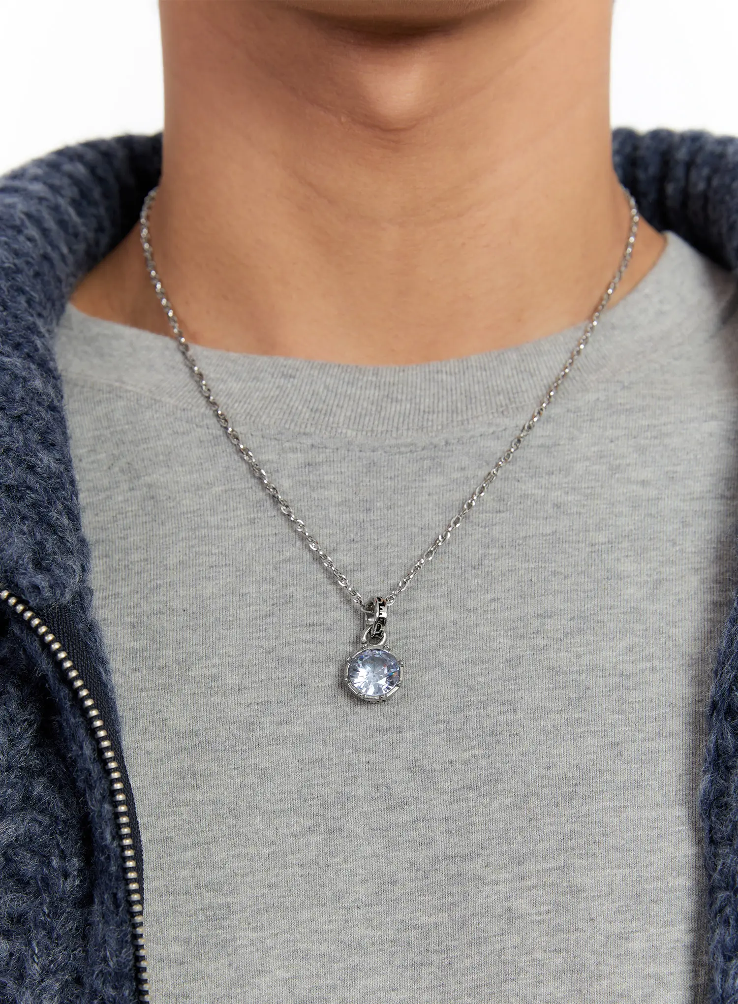 Clear Crystal Chain Necklace IN524