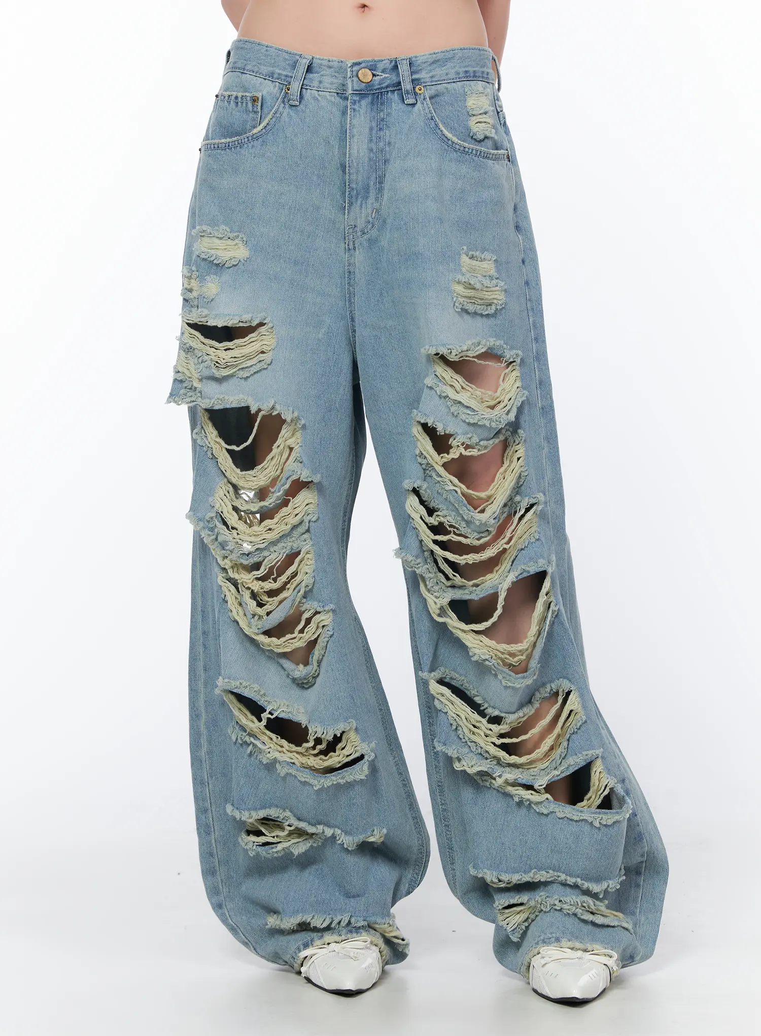 Clementine Distressed Wide Leg Jeans CA528 - Image 2