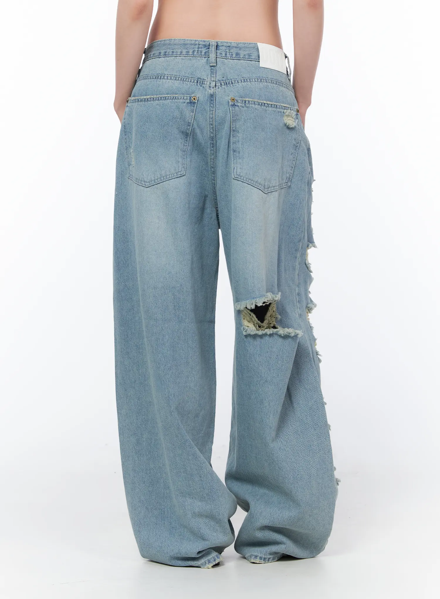 Clementine Distressed Wide Leg Jeans CA528 - Image 7