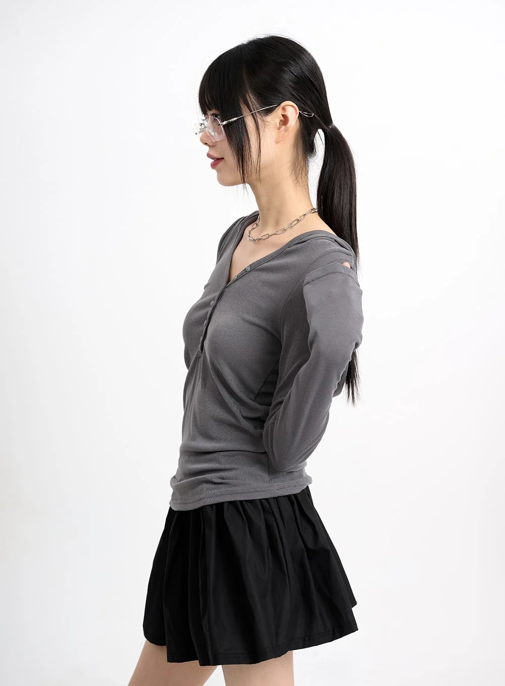 Cold Shoulder Hoodie CM415 - Image 3