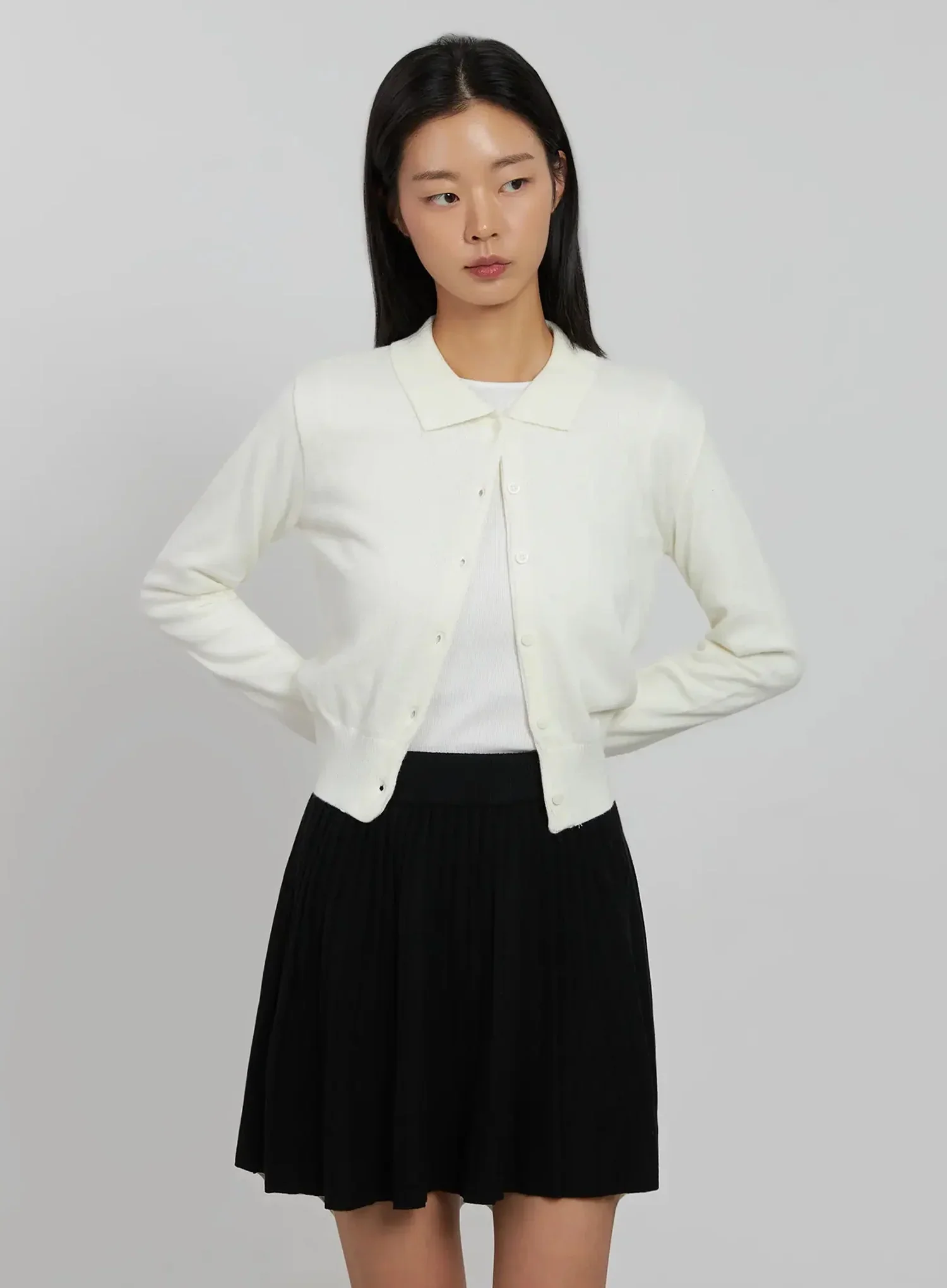 Collar Crop Cardigan IJ508 - Image 10