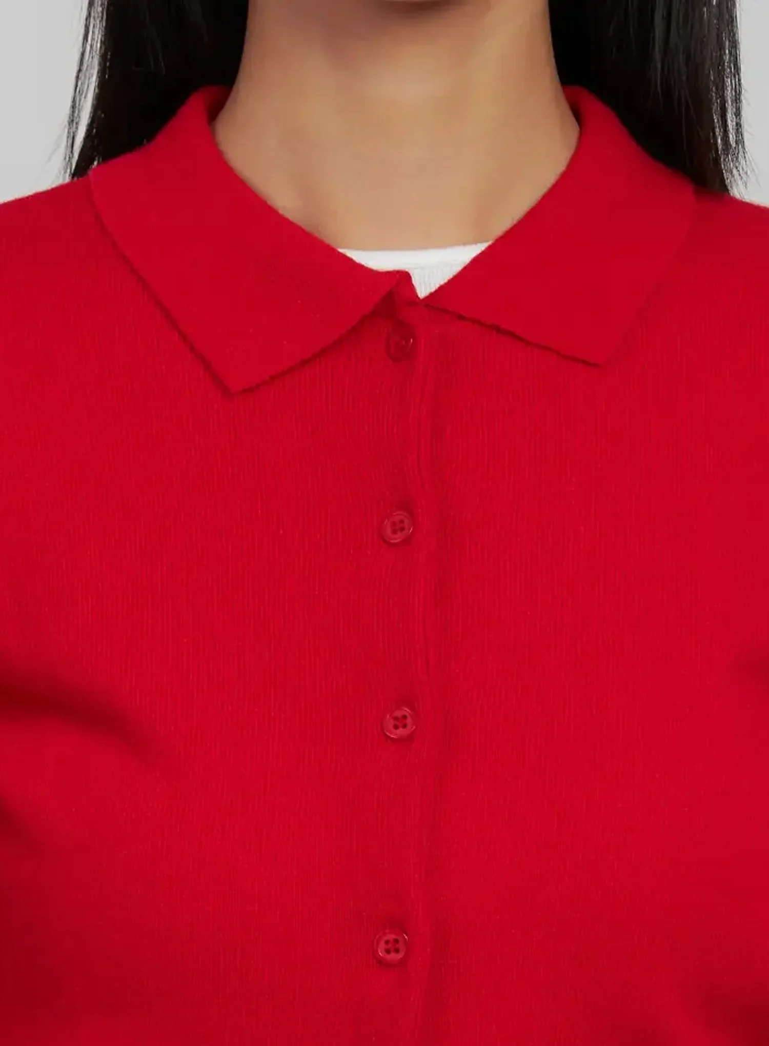 Collar Crop Cardigan IJ508 - Image 4