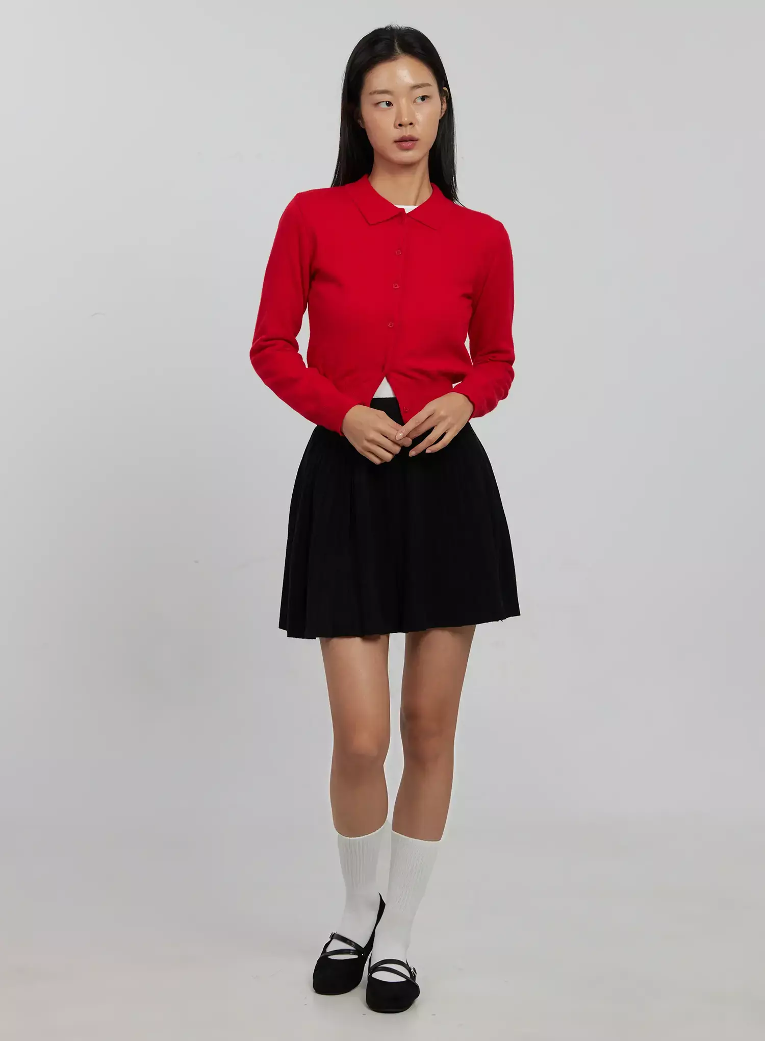 Collar Crop Cardigan IJ508 - Image 9
