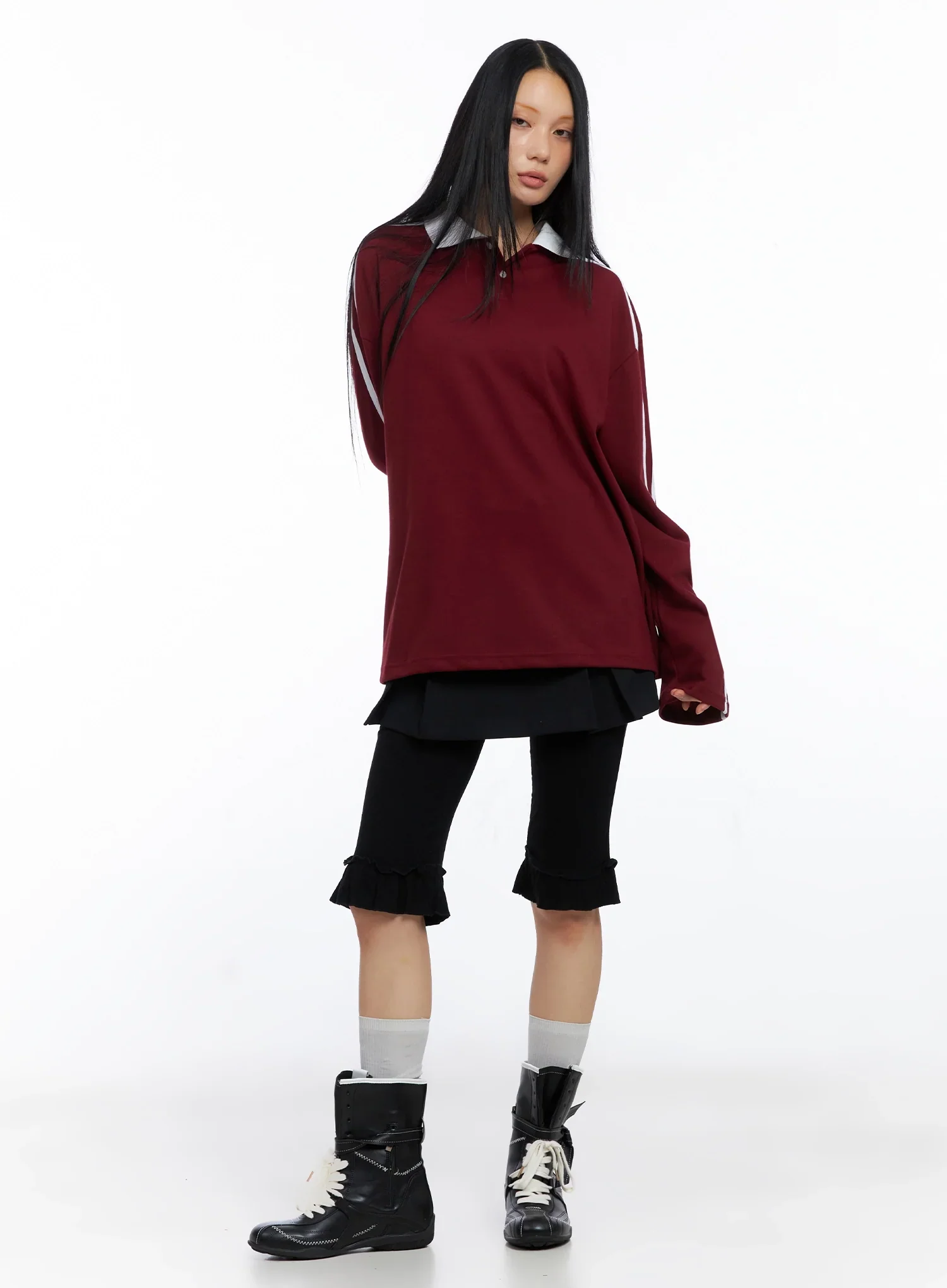 Collar Oversized Top IO516 - Image 9