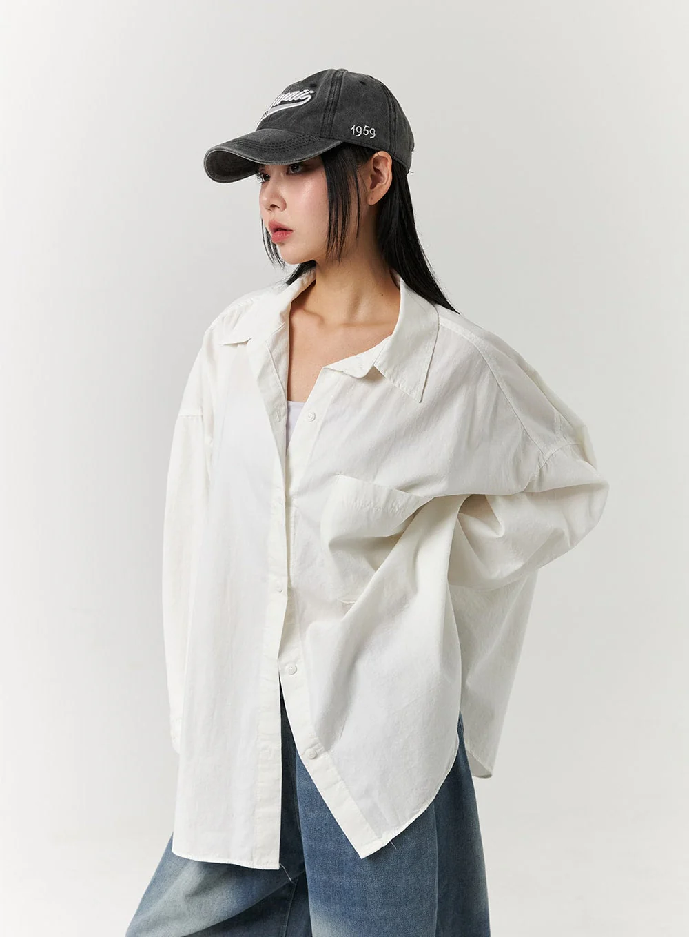 Collar Solid Button Long Sleeve Blouse CJ405 - Image 5