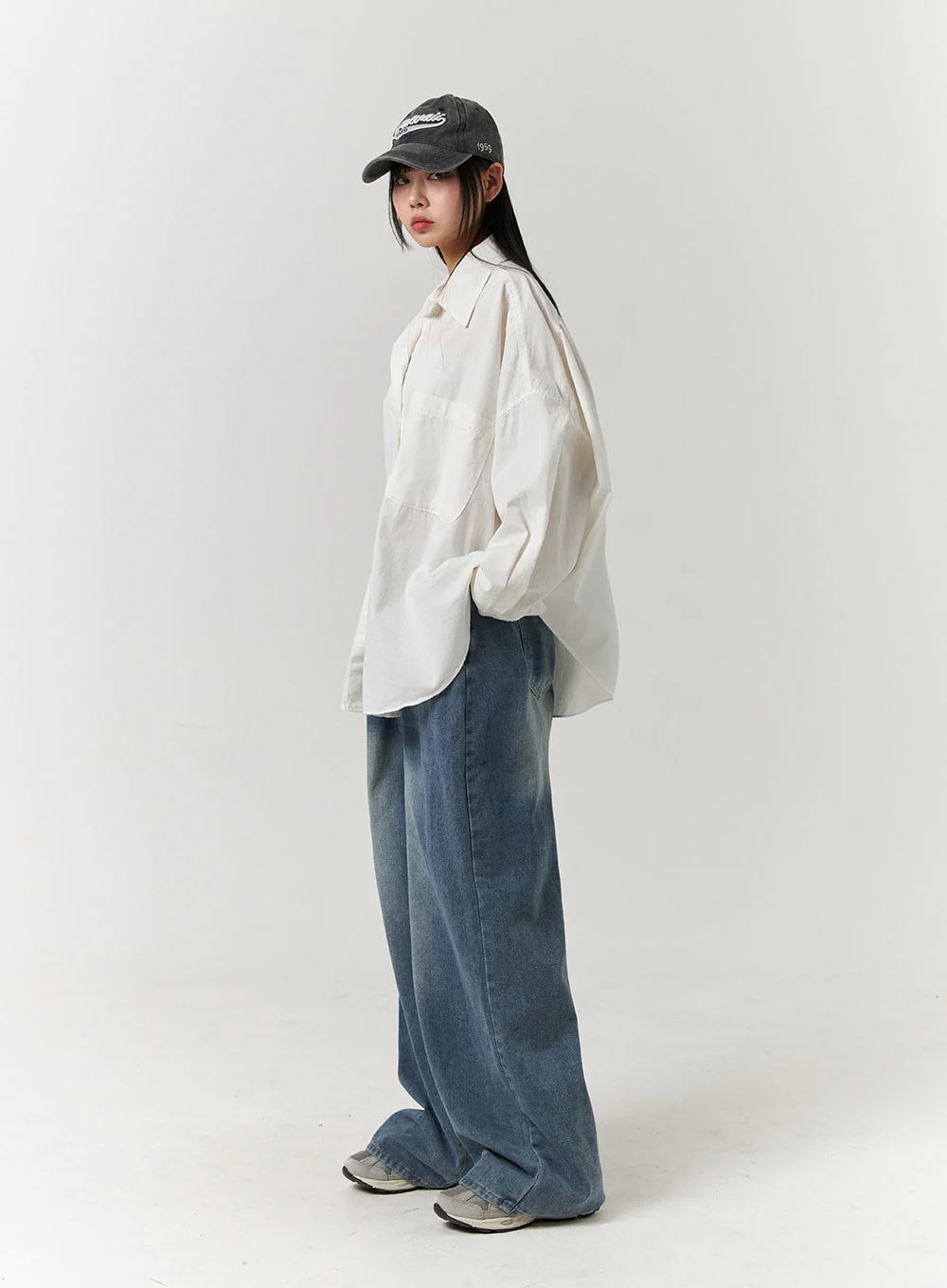 Collar Solid Button Long Sleeve Blouse CJ405 - Image 6