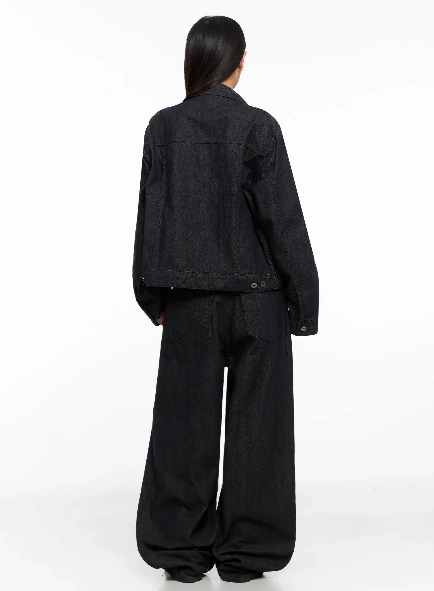 Collared Button-Up Denim Jacket IG527 - Image 10