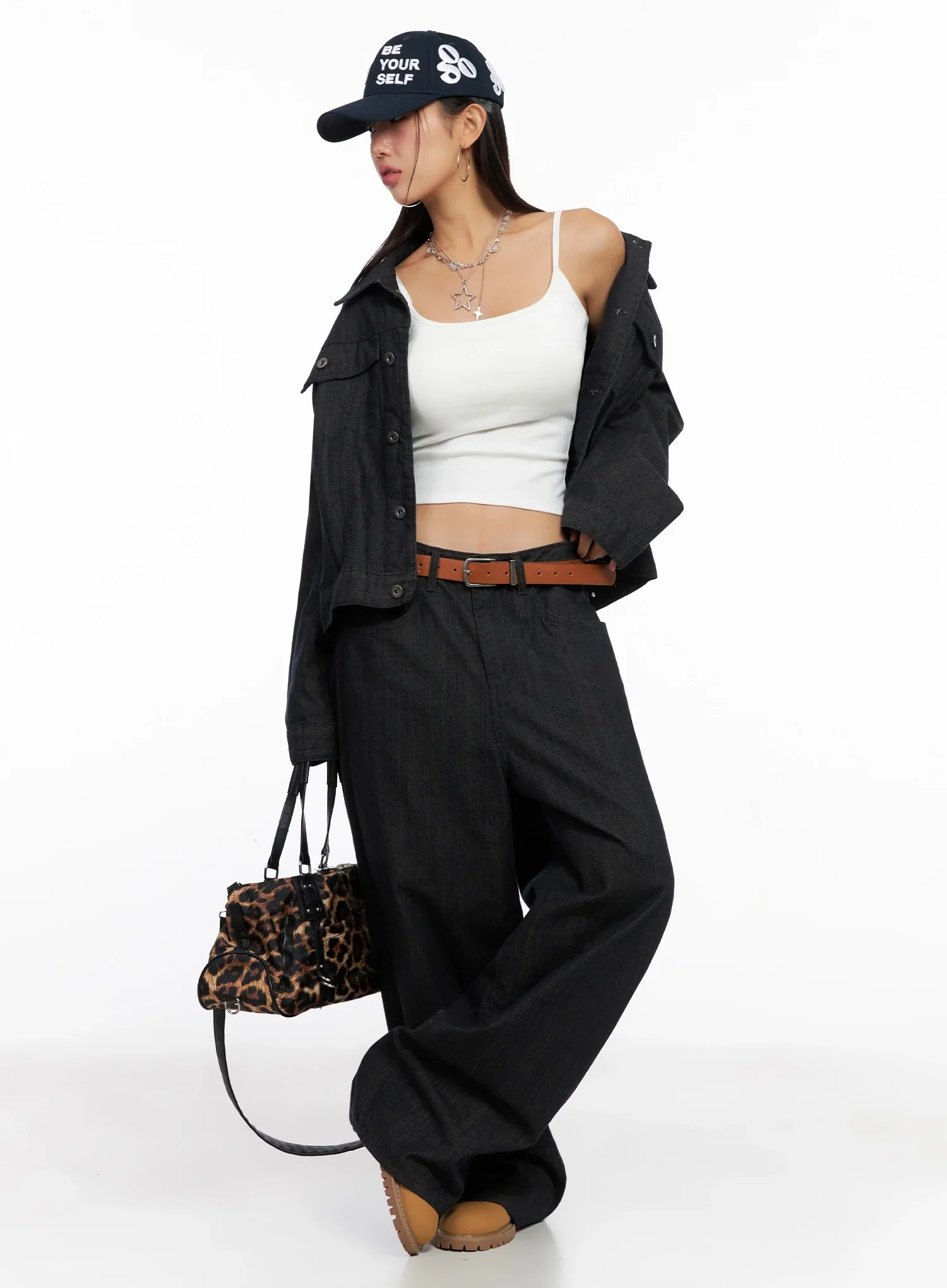Collared Button-Up Denim Jacket IG527 - Image 11