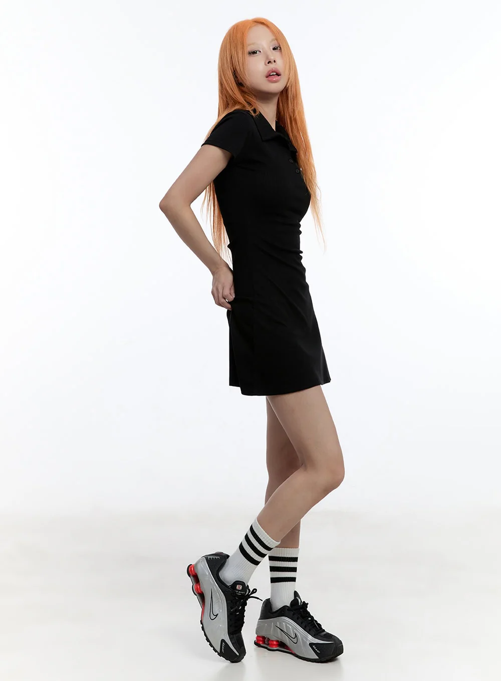 Collared Flare Mini Dress CY530 - Image 6