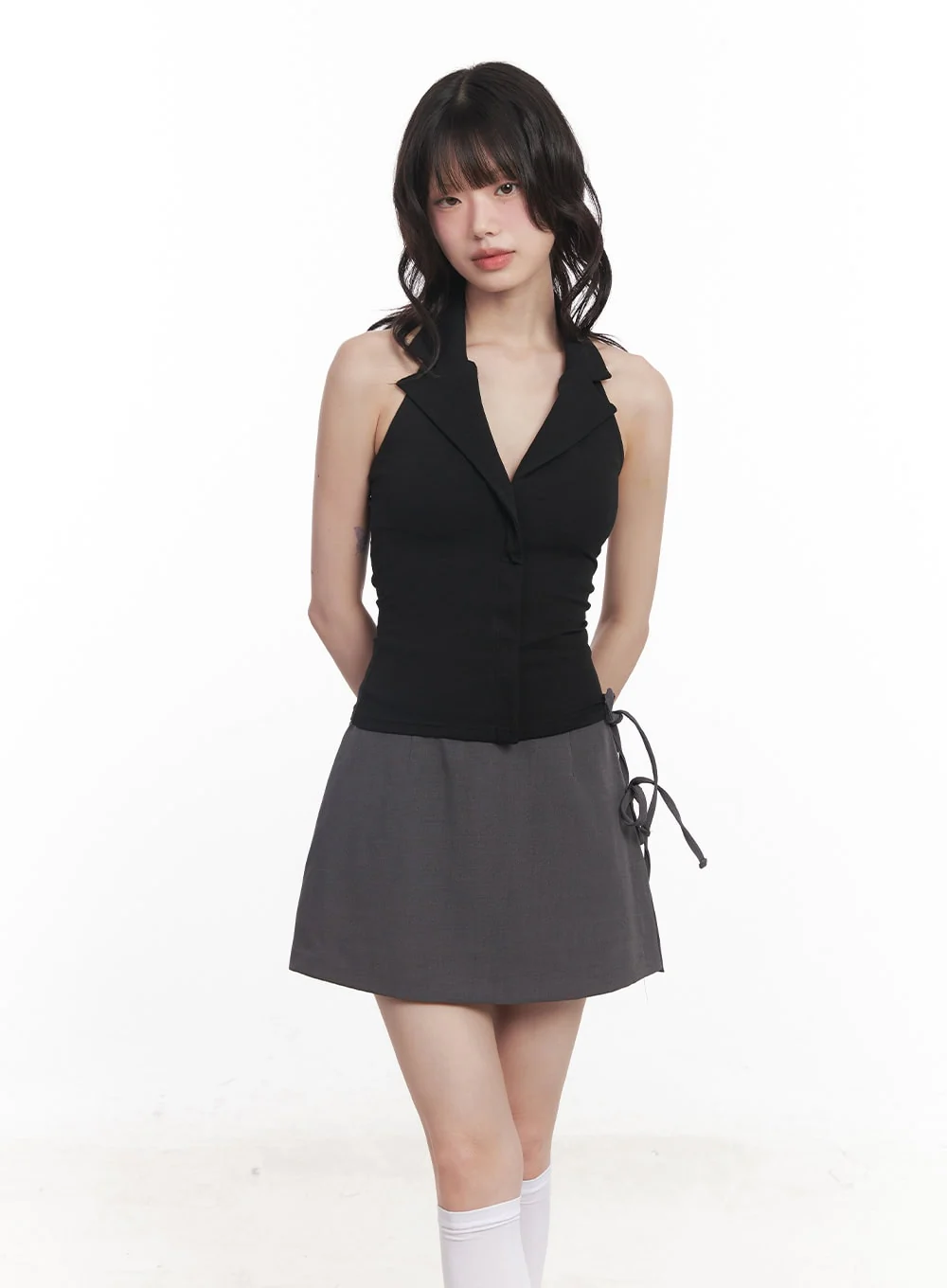 Collared Halter-Neck Tank Top CY521 - Image 2