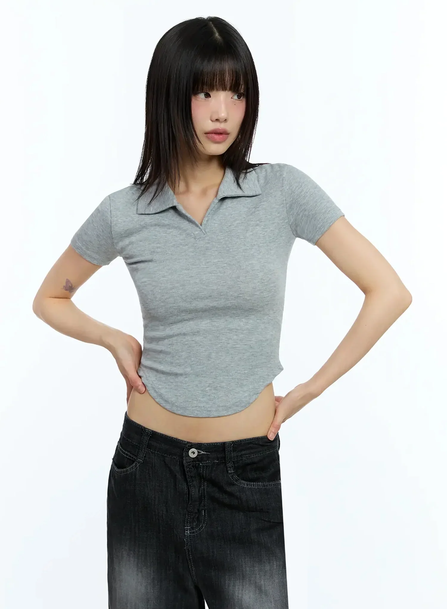 Collared Slim-Fit Tee IU524 - Image 8