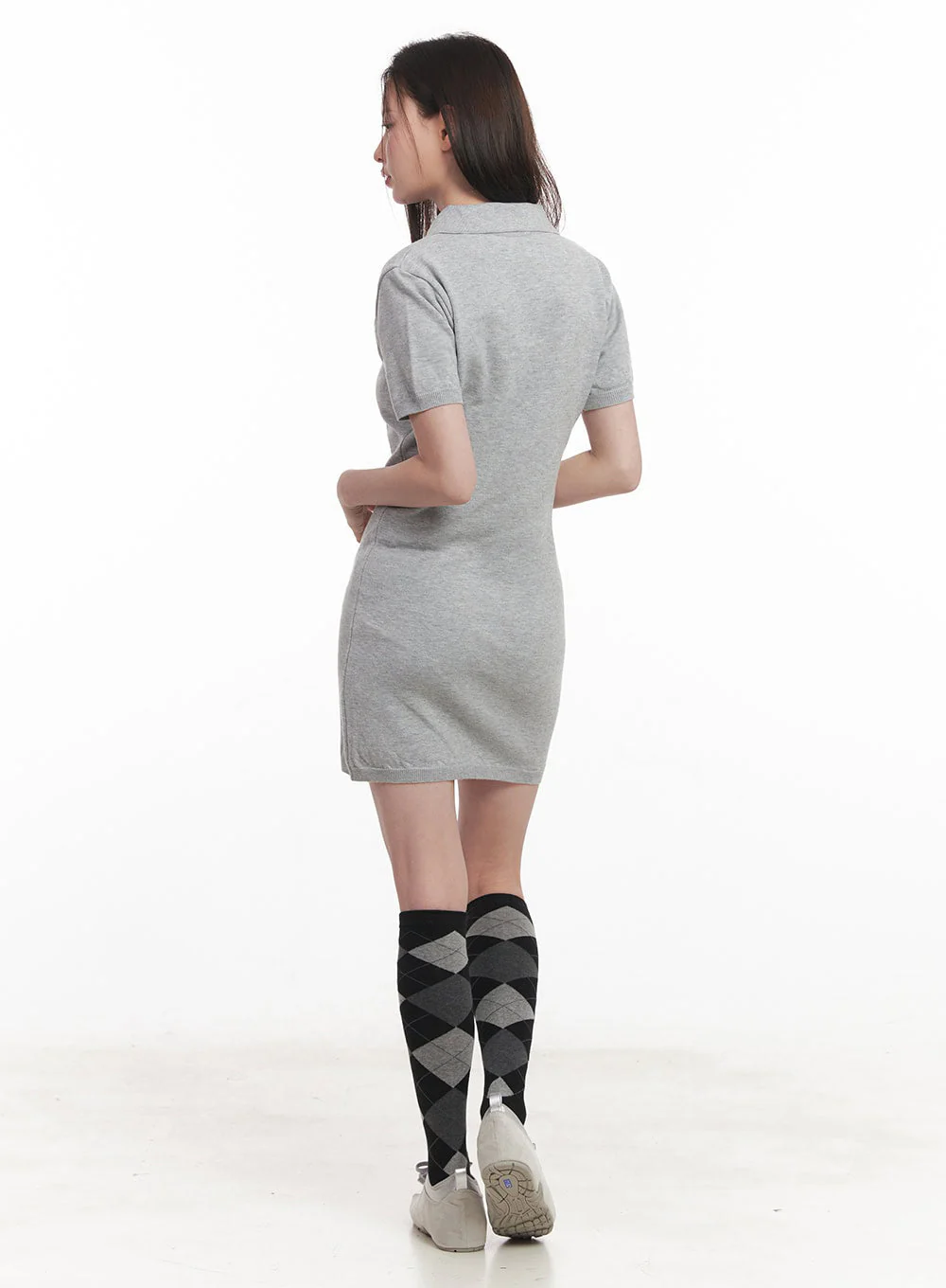 Collared Slim Mini Dress IY509 - Image 12