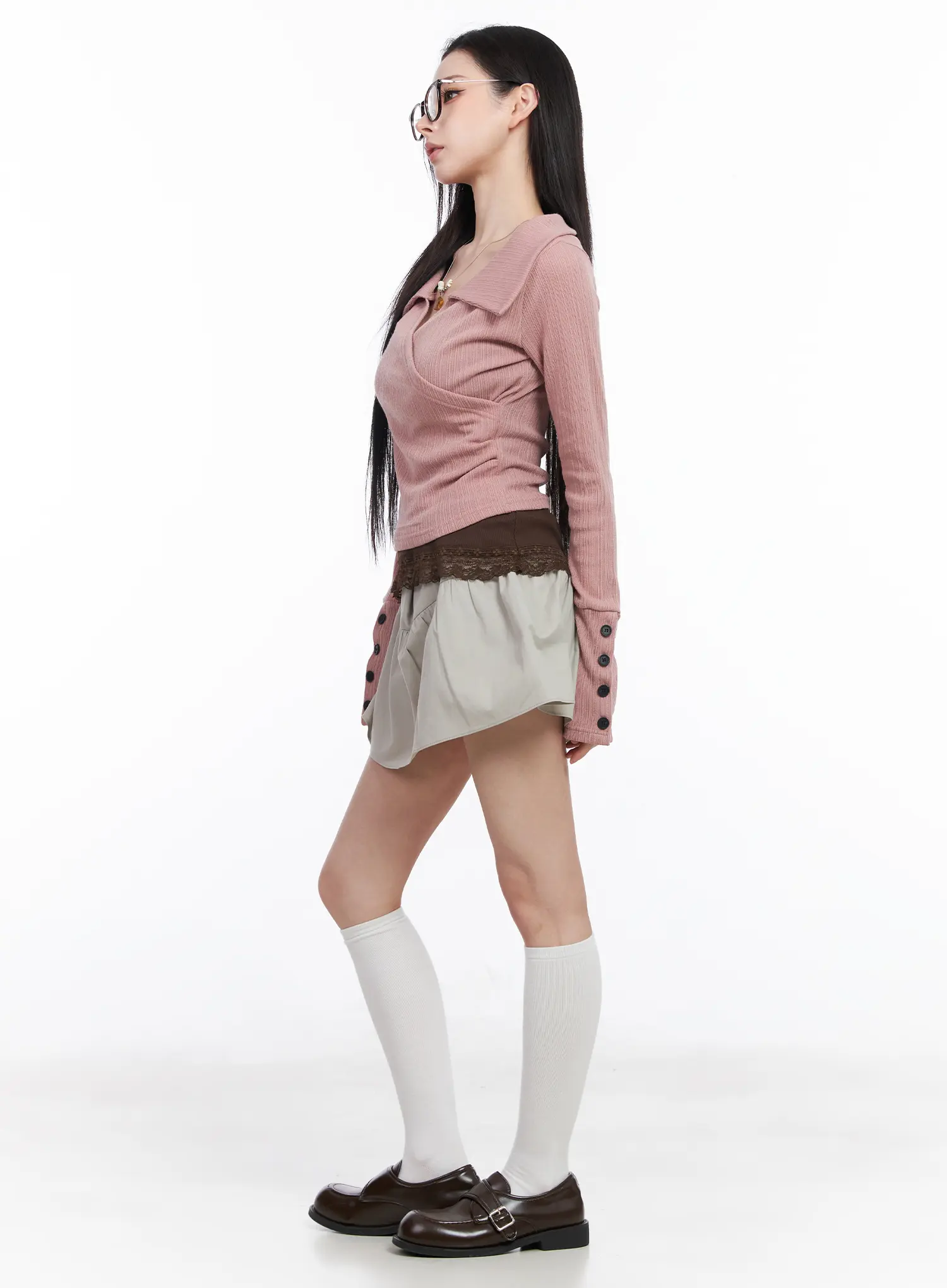 Collared Wrap Knit Top CM518 - Image 4
