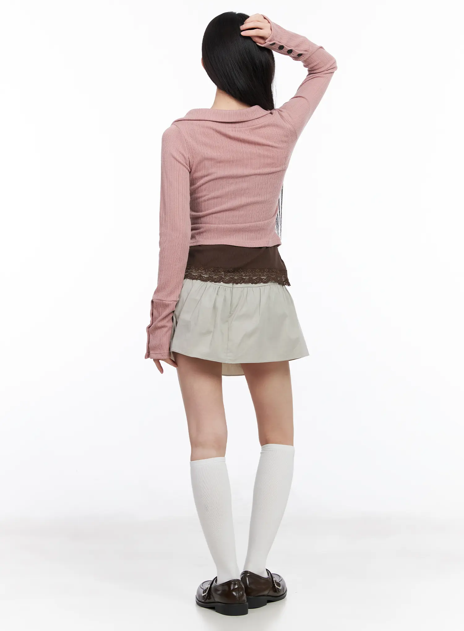 Collared Wrap Knit Top CM518 - Image 5