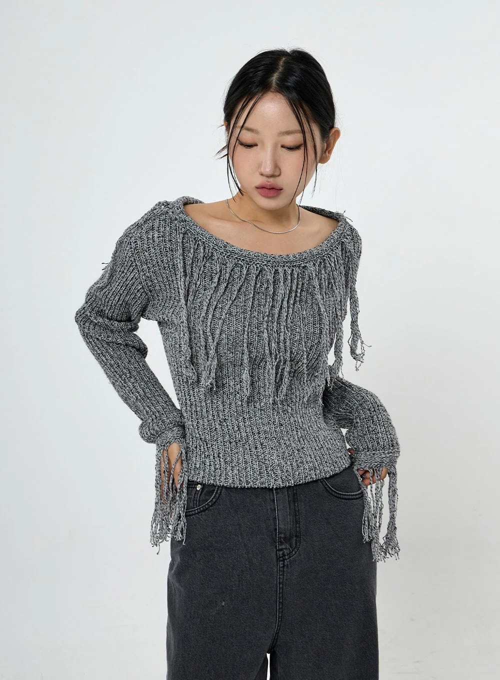 Collin Fringe Long Sleeve Knit CS28 - Image 5