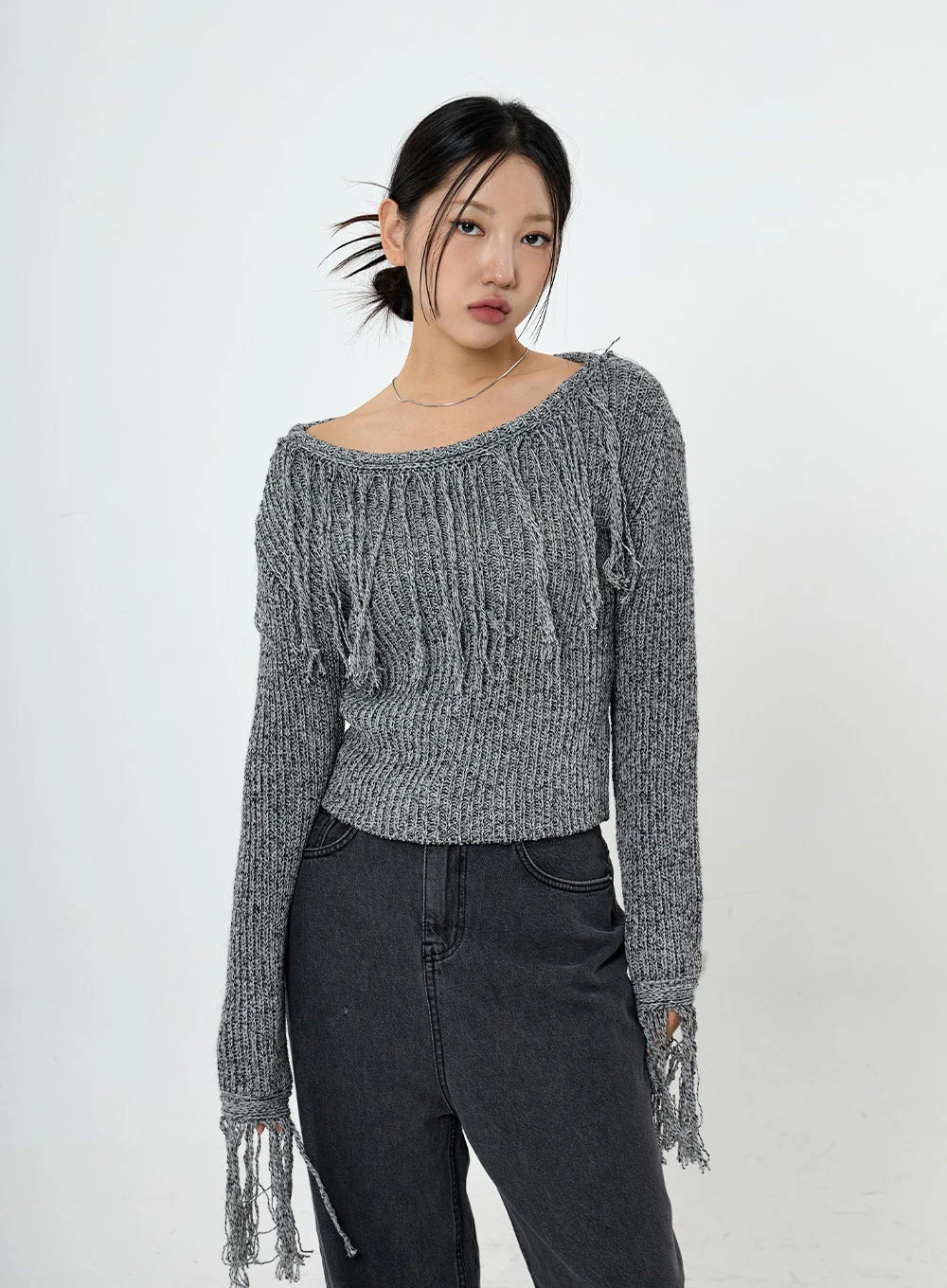 Collin Fringe Long Sleeve Knit CS28 - Image 9
