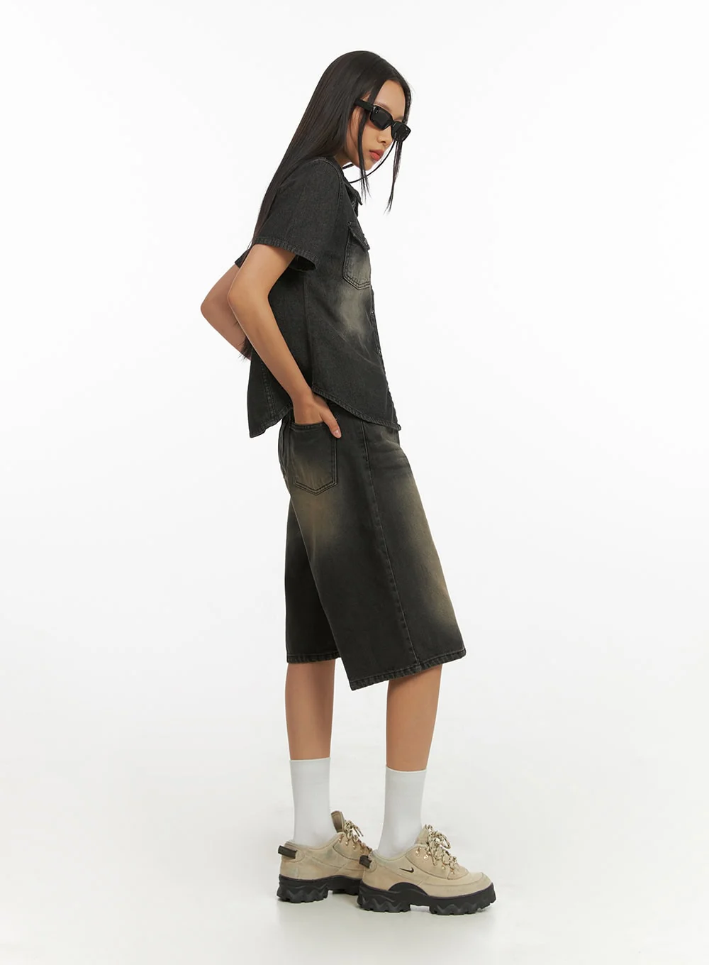 Color Washed Jorts IY422 - Image 7