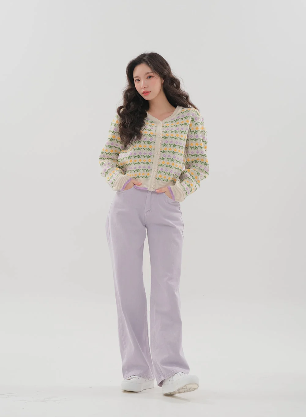 Color Wide Leg Pants B1801 - Image 12