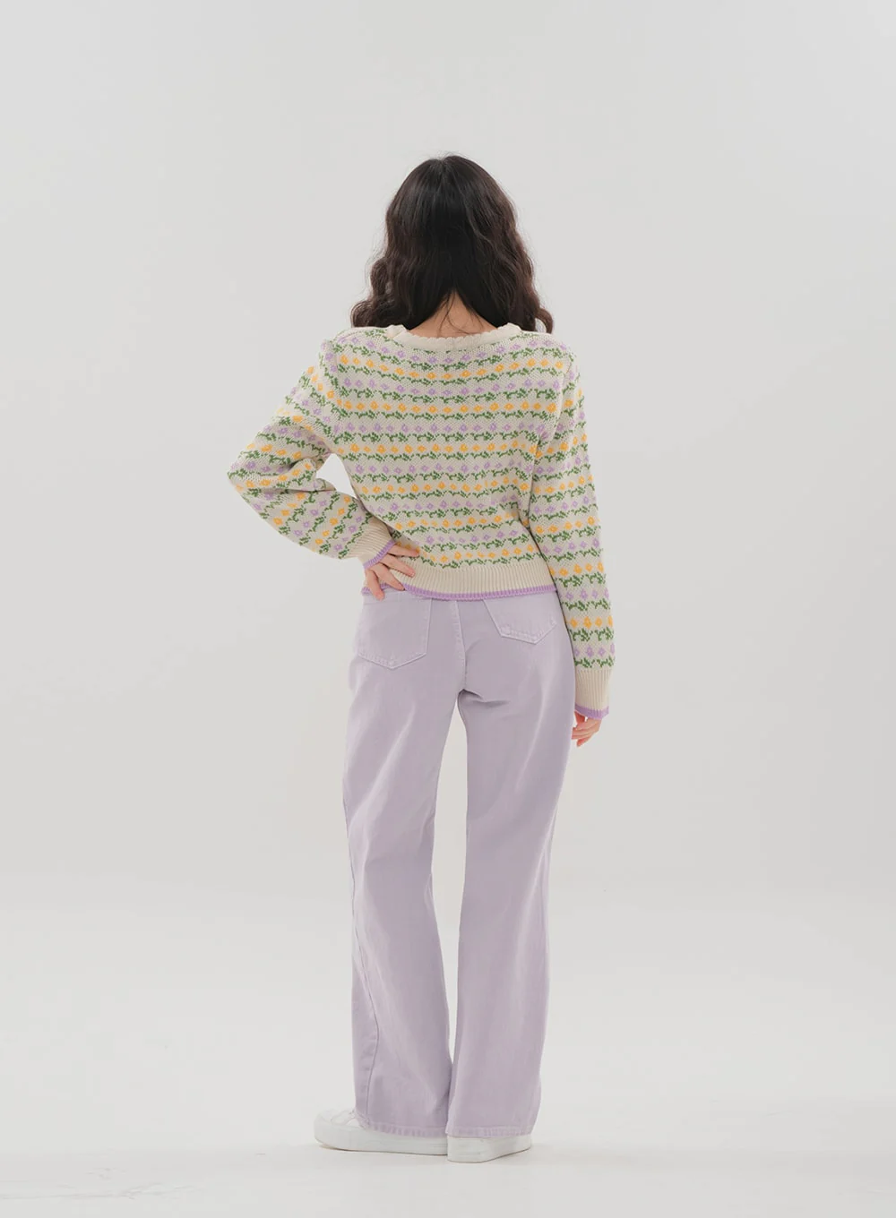 Color Wide Leg Pants B1801 - Image 13