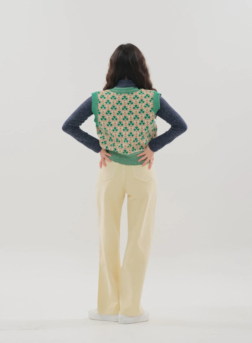 Color Wide Leg Pants B1801 - Image 6