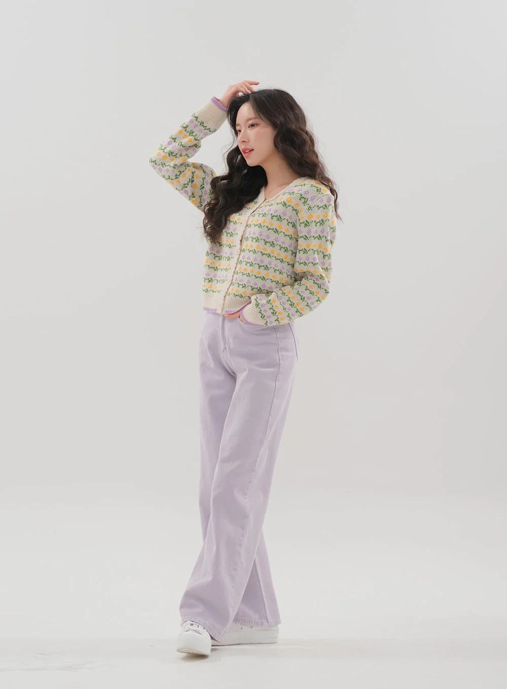 Color Wide Leg Pants B1801 - Image 9