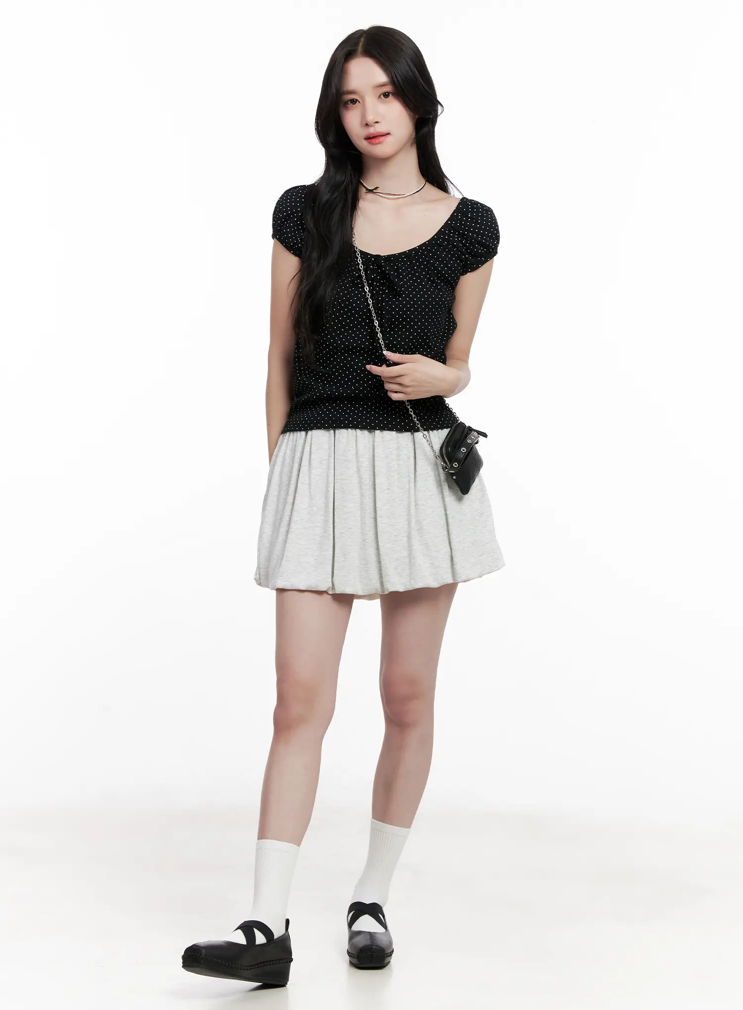 Comfy Gray Pleated Skirt CL516 - Image 8