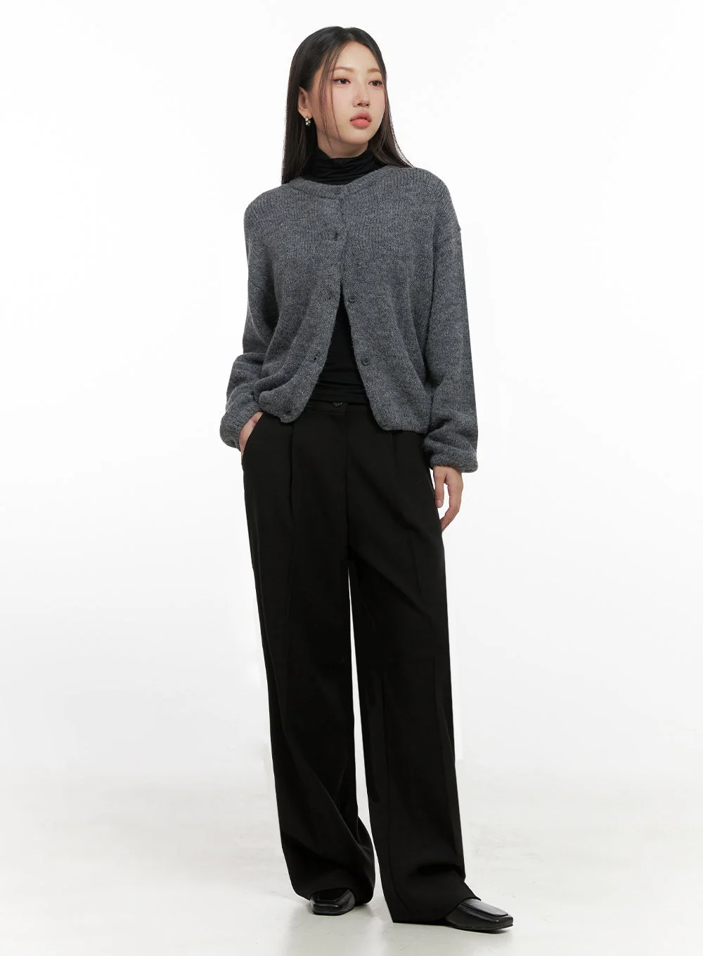 ComfyRound Neck Sweater Cardigan IN415 - Image 10