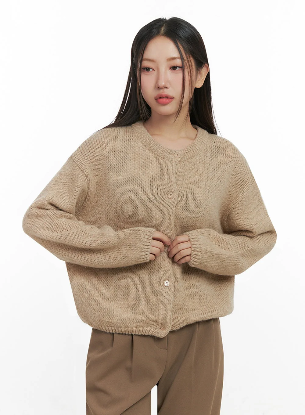 ComfyRound Neck Sweater Cardigan IN415 - Image 12