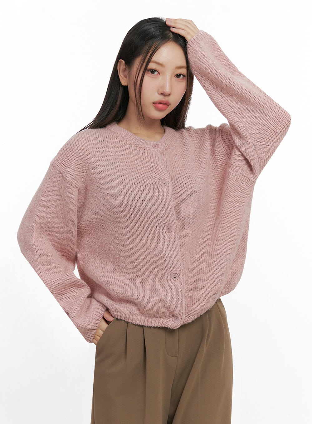 ComfyRound Neck Sweater Cardigan IN415 - Image 13