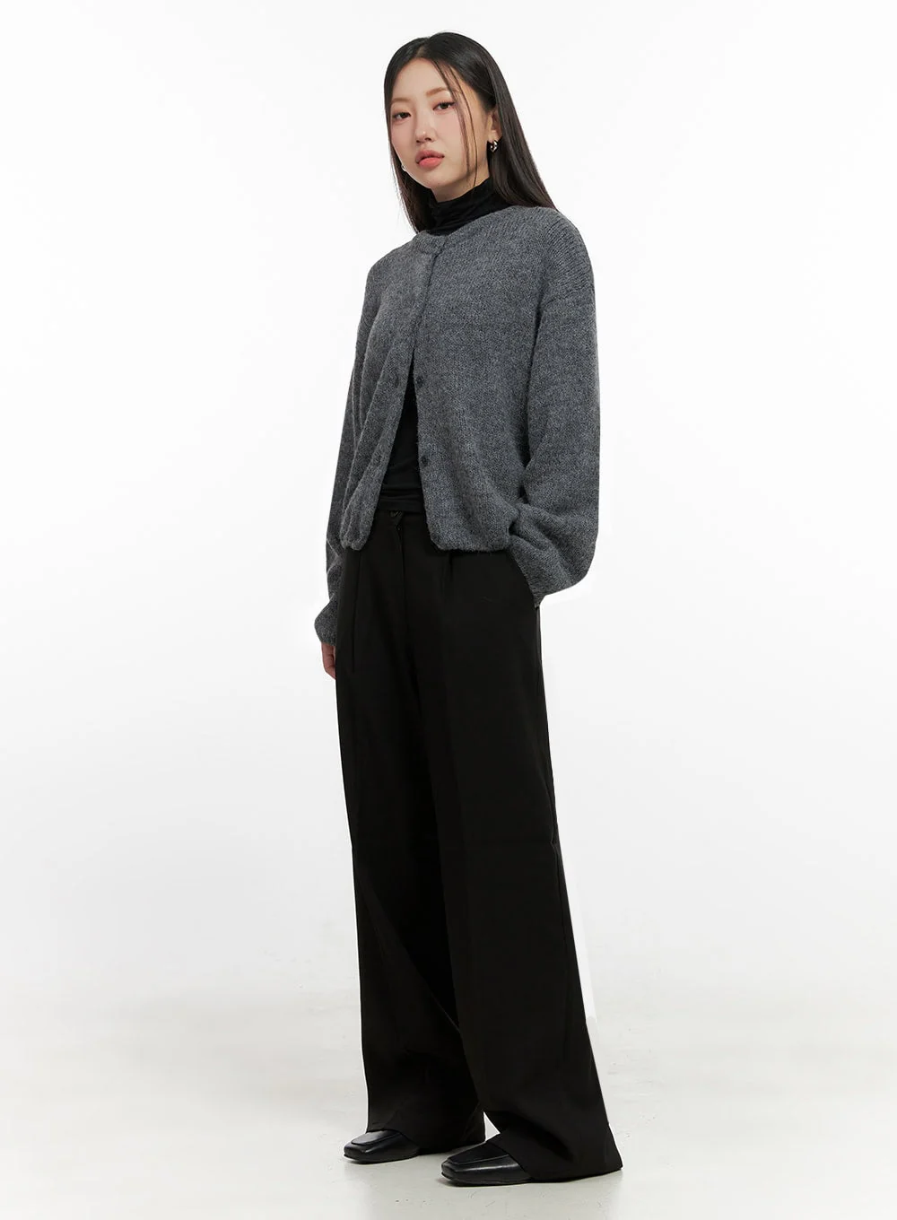 ComfyRound Neck Sweater Cardigan IN415 - Image 3