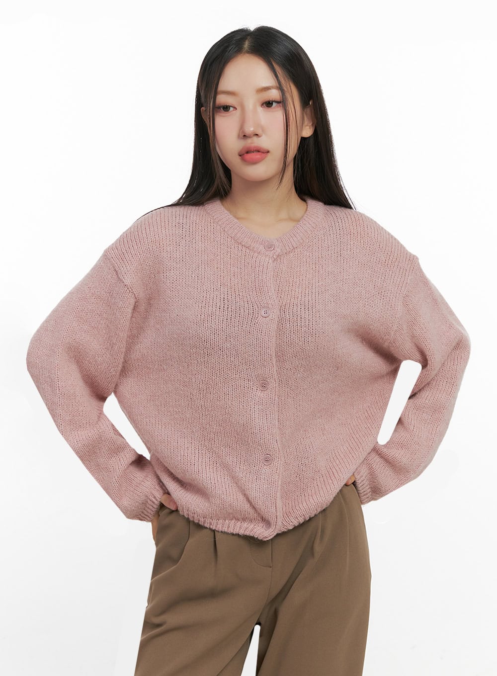 ComfyRound Neck Sweater Cardigan IN415 - Image 5