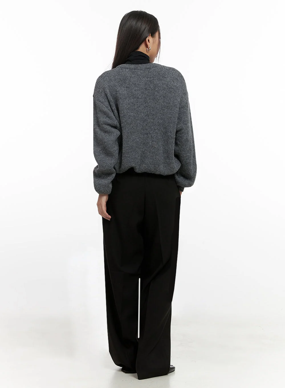 ComfyRound Neck Sweater Cardigan IN415 - Image 9