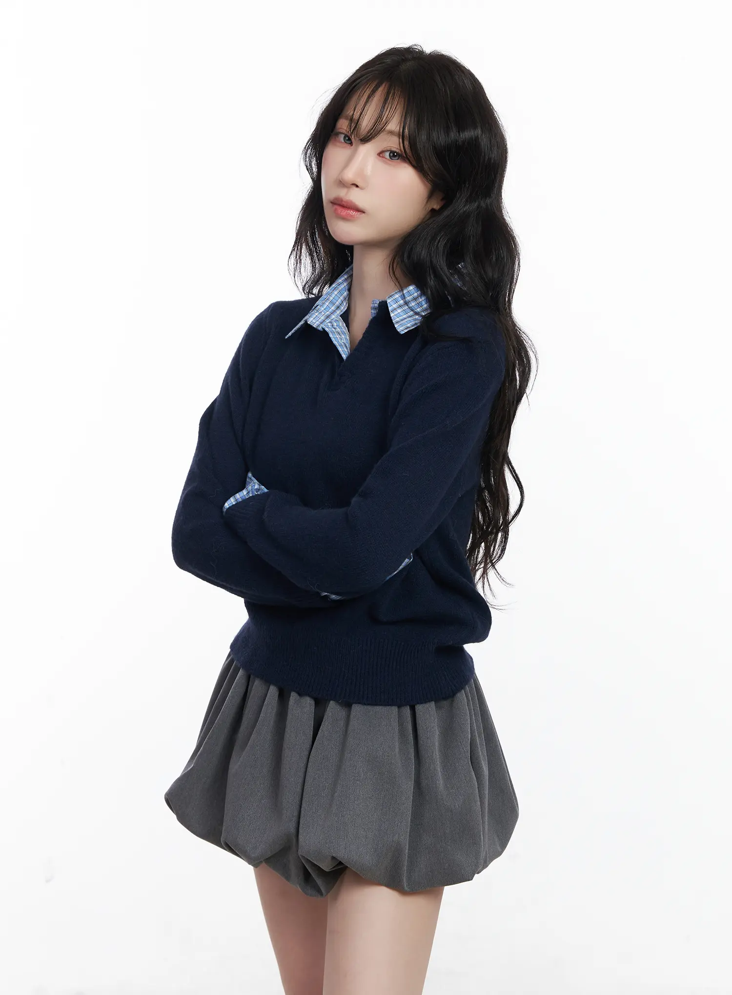 Contrast Collar Knit Sweater CJ527 - Image 7
