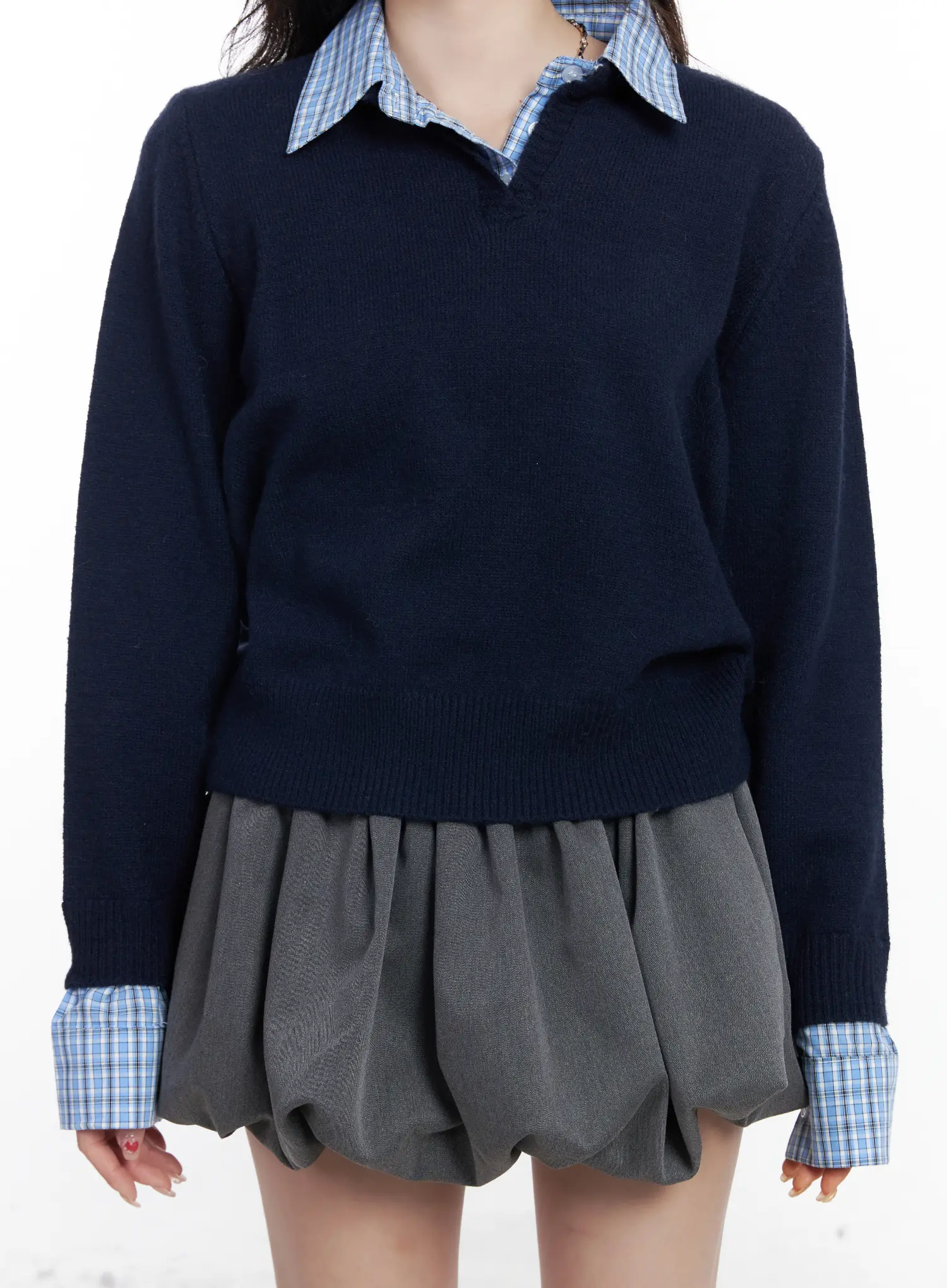 Contrast Collar Knit Sweater CJ527 - Image 9