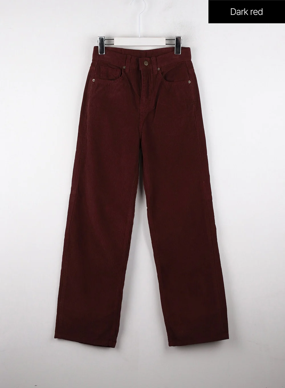 Corduroy Mid-Waist Solid Straight Pants OD320 - Image 8