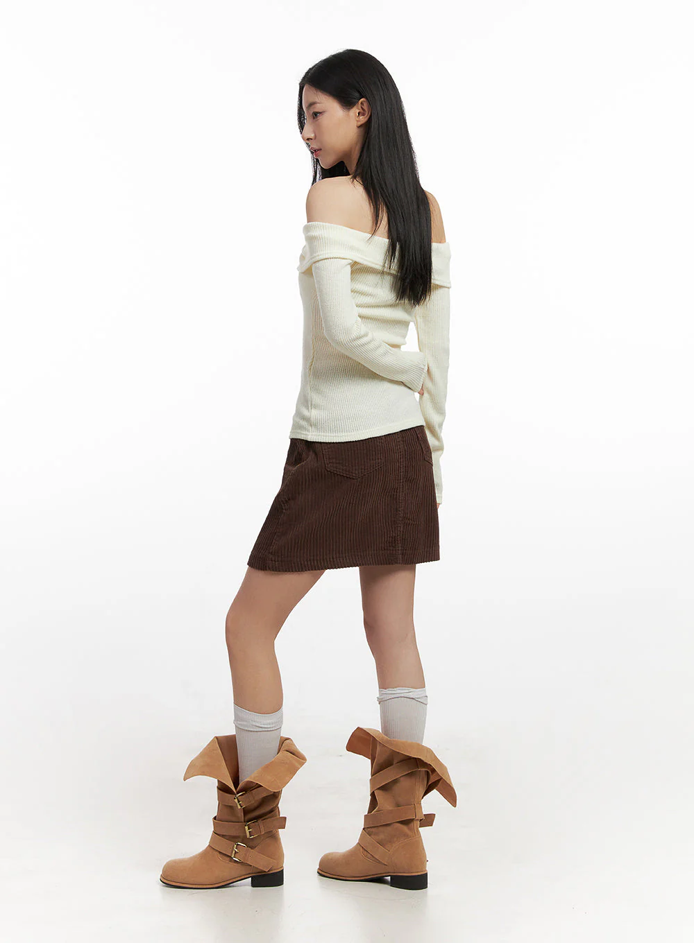 Corduroy Midi Skirt CN426 - Image 3