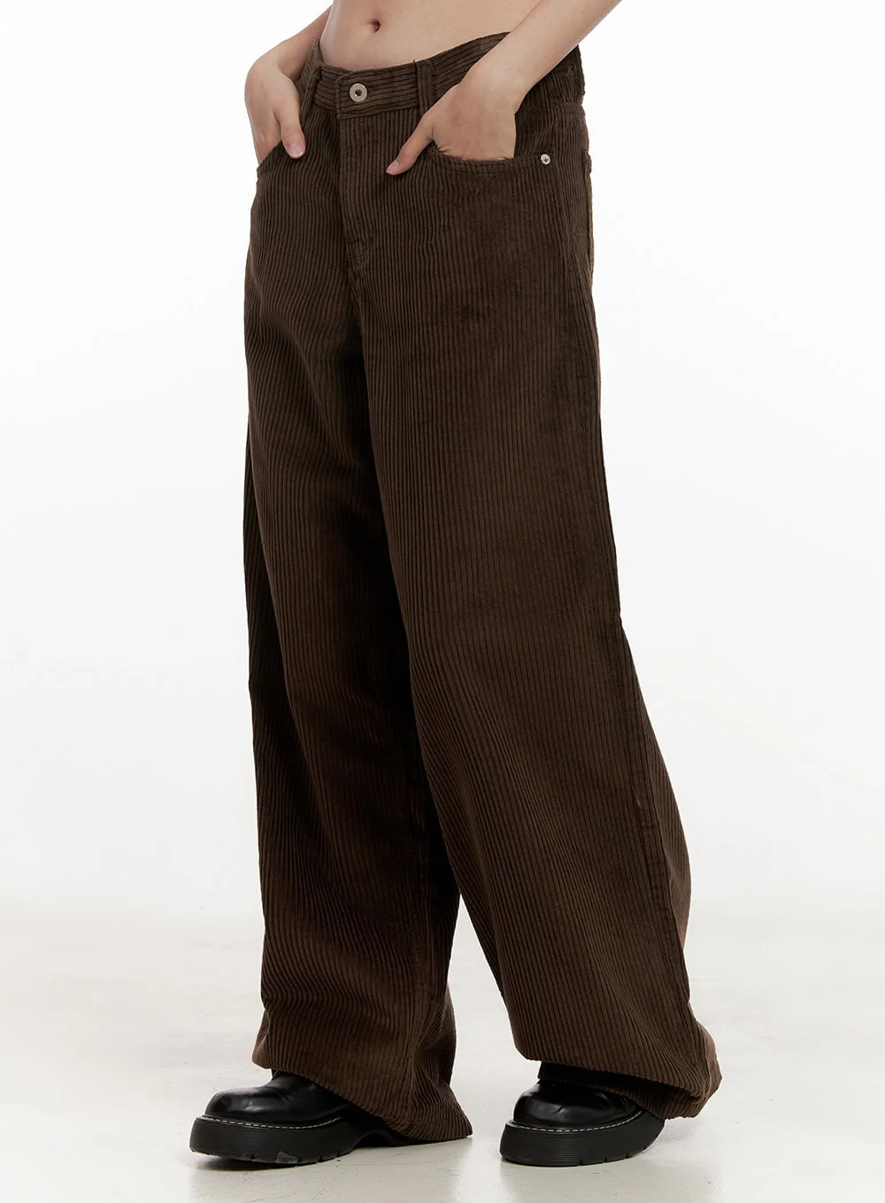 Corduroy Wide-Fit Trousers ON422 - Image 4