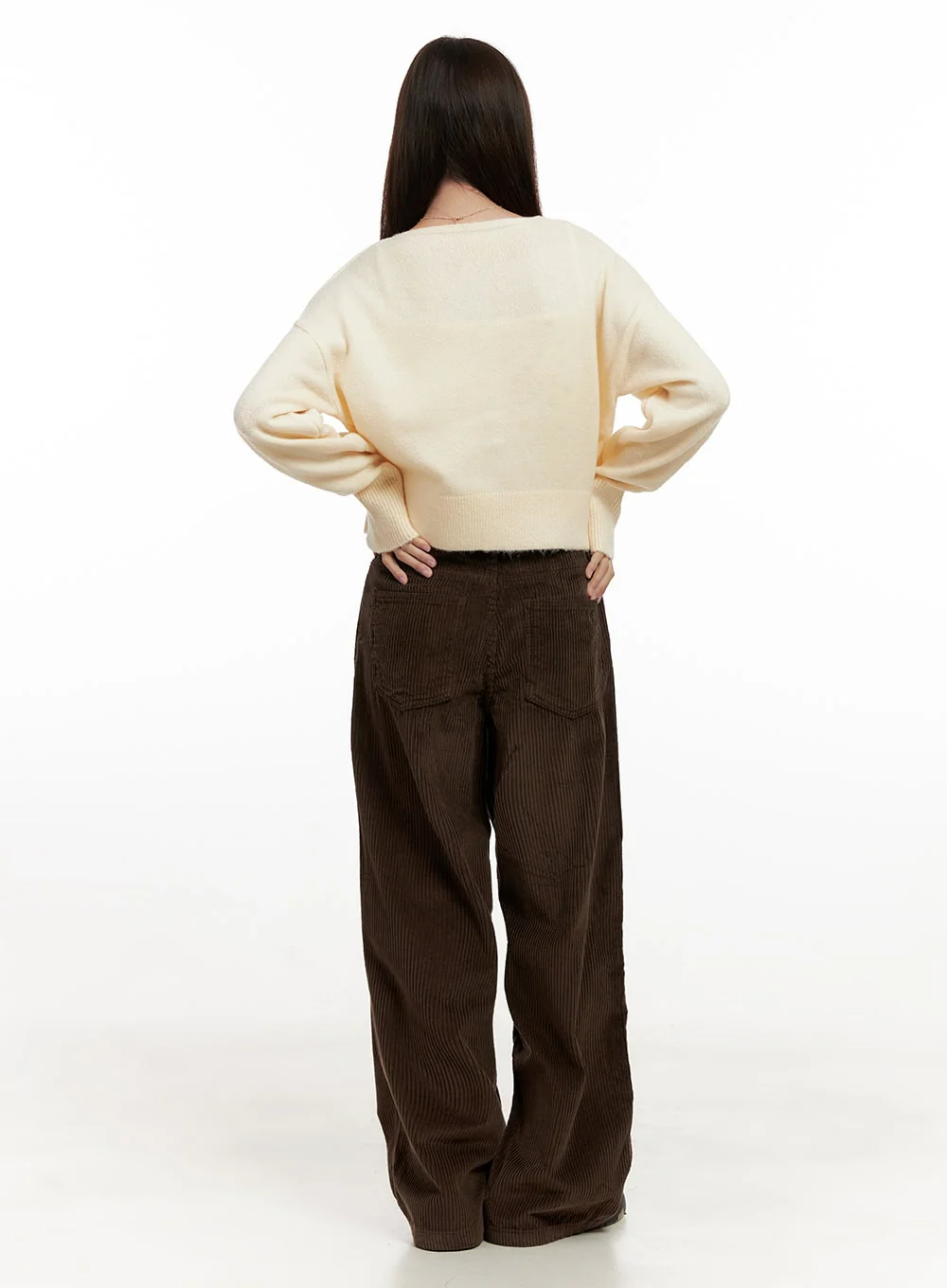 Corduroy Wide-Fit Trousers ON422 - Image 7